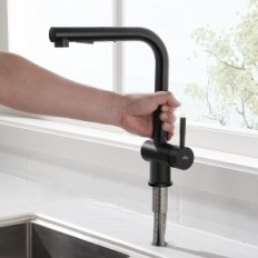 Keukenbatterij Auralus JBG0507 Keukenkraan, Zwart, met douche