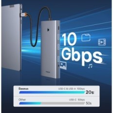 Estação de encaixe Baseus BS-OH119 para laptop, 13-W-1, 4K @ 120Hz 10GB / S, PD100W