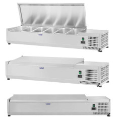 Superação refrigerada com tampa de aço 6x GN1 / 3 140cm