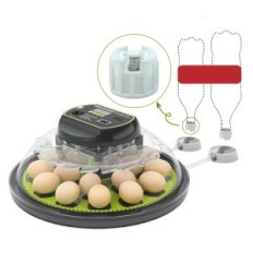 Inkubator for triokottage egg, på 18 egg, stearinlys og termometer