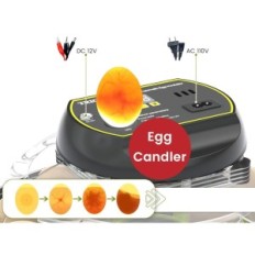 Inkubator for triokottage egg, på 18 egg, stearinlys og termometer