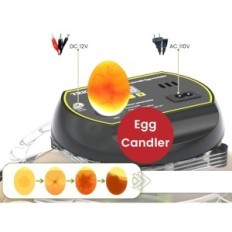 Inkubator for triokottage egg, på 18 egg, stearinlys og termometer
