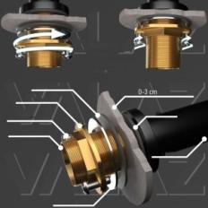 Köksbatteri valat matt svart, 2 hävarm, silver