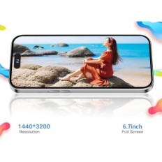 Smartphone Qimhai I15PROMA, Android, 4 GB RAM + 128 GB, 4G, 2 carte SIM, Argento