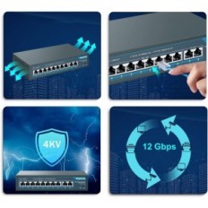8-poort POE YUANLEY YS082G-P-schakelaar met 2 Gigabit Uplink-poorten