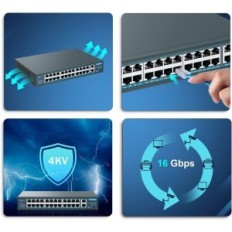 POE a 24 port Yuanley YS20242F-P Interruttore, 802.3AF / AT, 400W