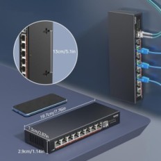 8- port Ethernet kapcsoló YuanLey YS25- 0801, 100 / 1000 / 2500 Mb / s