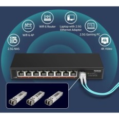 8-Port Ethernet-bryter Yuanley YS25-0801, 100/1000/2500 MB / S