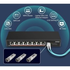 8-portowy przełącznik Ethernet YuanLey YS25-0801, 100/1000/2500 Mb/s