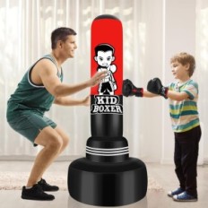 Sac d'entraînement pour enfants NZQXJXZ avec gants, 65x165 cm, noir
