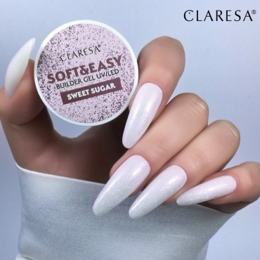Claresa Soft&Easy builder gel sweet sugar 12g — shown in use