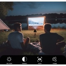 Aihoor Point Projector, DLP med 2,5 timer Batteri, 150 Asin, 5G WiFi, Grå