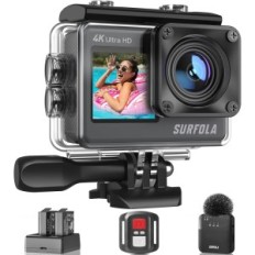 Surfola SF530 Sports Camera, 4K-Ultra HD 60FPS 40m, 8x Zoom, Used