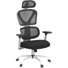 Damaged No KERDOM KERDHER KD9070 Office Chair White Ergonomic Chair with Grid and Headrest