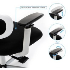 Damaged No KERDOM KERDHER KD9070 Office Chair White Ergonomic Chair with Grid and Headrest