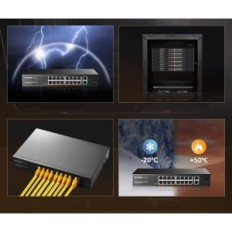 18-Port Gigabit Poe MakerLink PoE-G162G, Plug and Play Switch