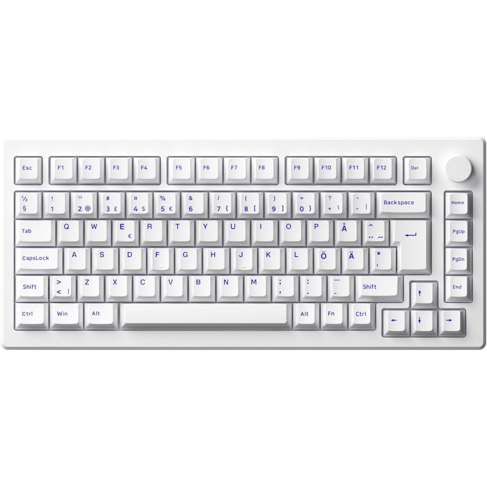 Mekanisk tastatur Akko MOD007, ISO DE / Nordic System, Hvid Farve