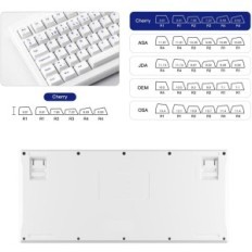 Mechanische Tastatur AKKO MOD007, ISO DE / Nordic System, weiße Farbe