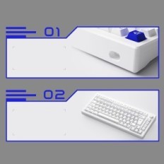 Tastiera meccanica Akko Mod007, sistema ISO de / Nordic, colore bianco