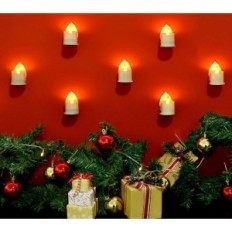 LED HL-kynttilät ajastin, akku, kynttilät sovittimella 3a, 12 kpl.