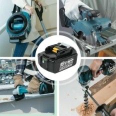 Un set di 2 batterie Jisalt 5000 mAh a Makita, utilizzate