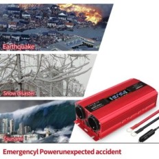 Lvyuan 24V, 230V, 1500W / 3000W μετατροπέα, 2 υποδοχές της ΕΕ