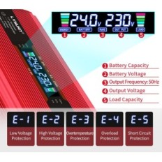 Lvyuan 24v, 230v, 1500W / 3000W inverter, 2 utičnice u EU