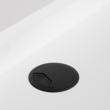 Bureau d'Accueil Gabbiano G26W Blanc — gros plan câble