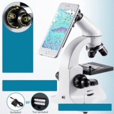 Bebang MS-2000 Microscópio, 100x-2000X, Tripé de Smartphone, Lanterna