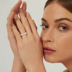 Bague Chicicsilver avec argent 925 avec zircone cubique, taille 67