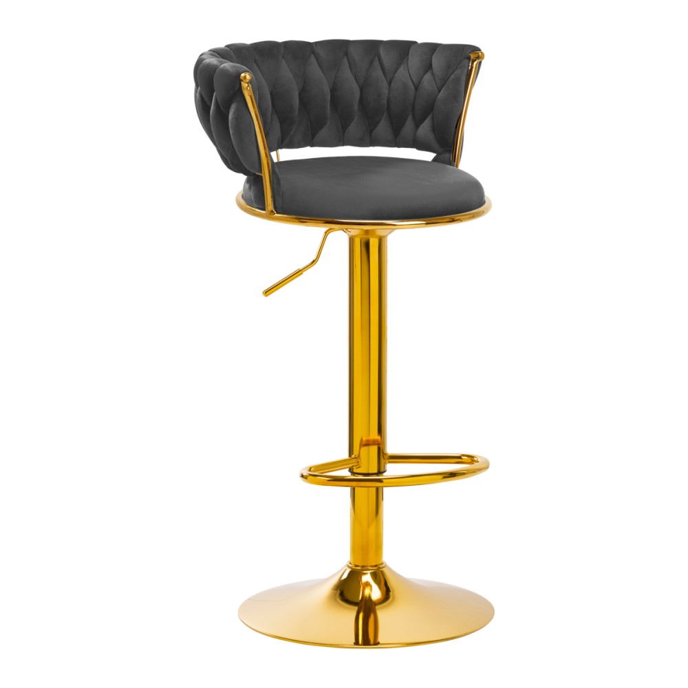 4Rico Barhocker QS-B313a Grau Samt — Vorderansicht