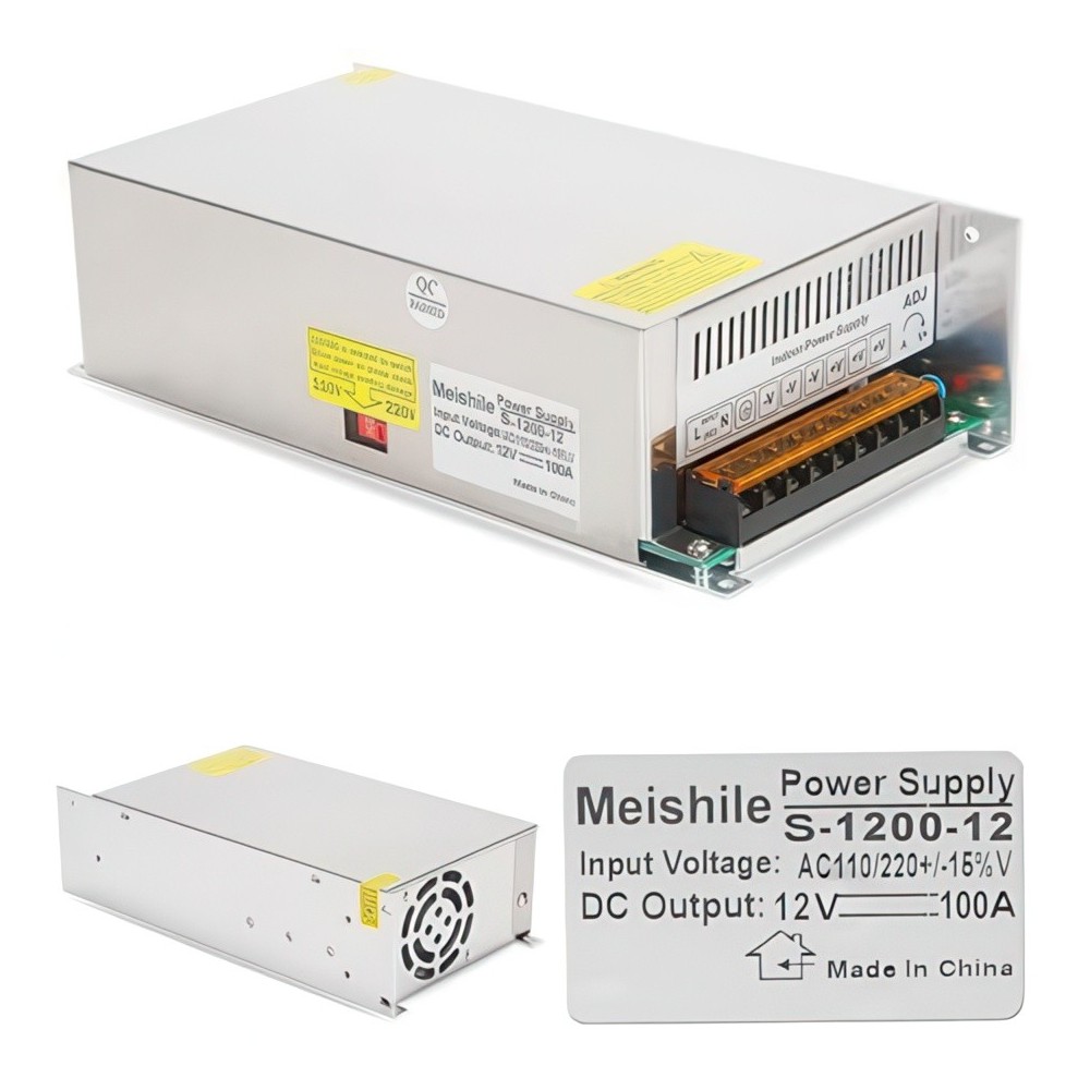 Meishile S-1200-12, 12V, 100A, 1200 W Transformateur, 100A, 1200 W, alimentation d'impulsion