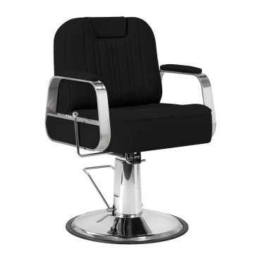 Fauteuil de barbier Gabbiano Rufo noir — vue de face