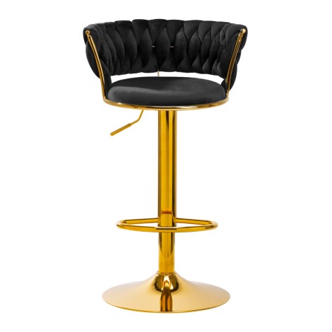 4Rico Bar Hocker QS-B313a black velvet — front view