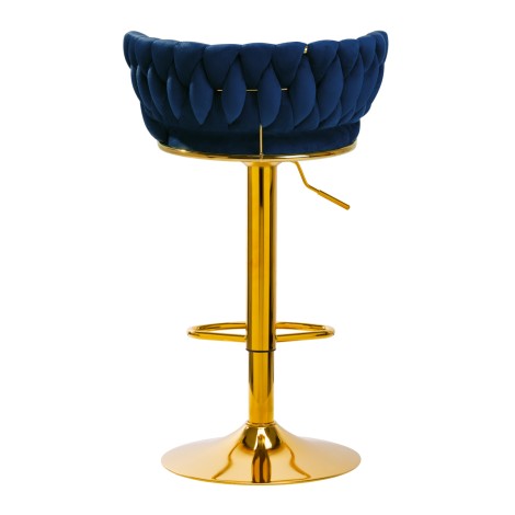 4Rico Bar Hocker QS-B313a navy velvet — side view