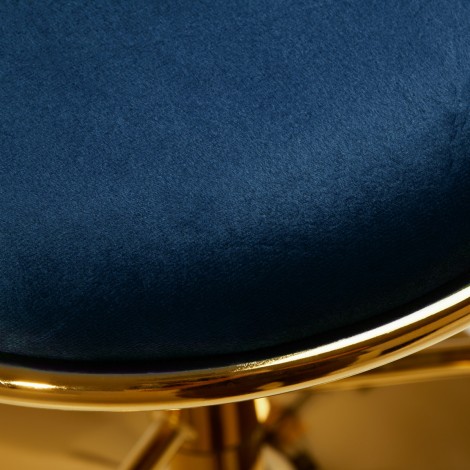 4Rico Barhocker QS-B313a Navy Samt — Detailaufnahme Sitz
