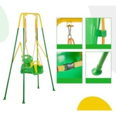 Funlio Swing de niños con 4 arenas con arena, verde claro