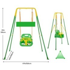 Balanço de crianças de funlio com 4 areias com areia, verde claro