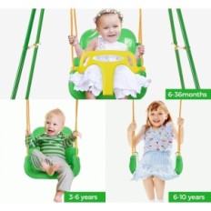 Funlio Børne swing med 4 sand med sand, lysegrøn