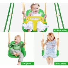 Funlio Børne swing med 4 sand med sand, lysegrøn