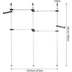 Teleskopiniai drabužių pakabos Cocoarm sistema, 4 bar, 281-329 cm