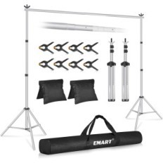 Stand for emart photoader, silver, 2 x 3 m, with 8 clips