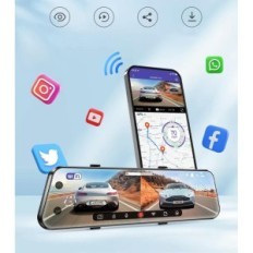 Bagudspejl Azazome PG17 WiFi 12 '' 1080p Dobbelt kamera 64 GB TF GPS