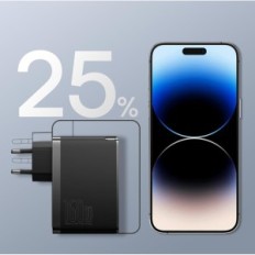 Baseus USB C 160W 3-Port Charger PD3.1 Gan5 for telefoner og bærbare datamaskiner
