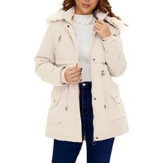 Winterjack voor vrouwen Hvepuo met bontwinden, beige, m