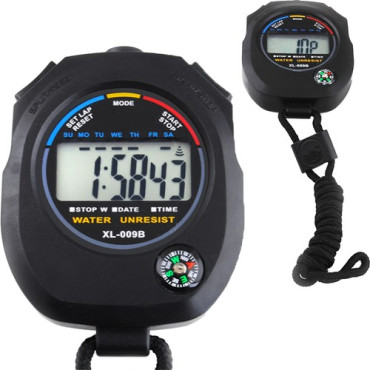 Digital stopwatch with compass