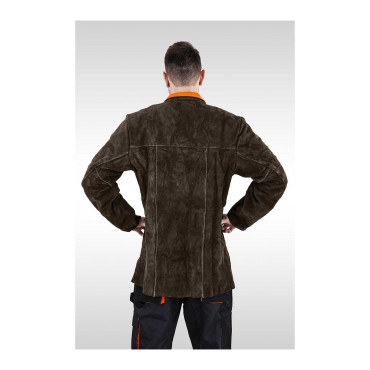 Veste de soudage en cuir résistante, taille XXL.