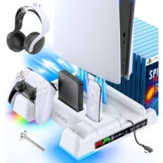 OIVO Docking Station for PS5 / PS5 Slim, RGB, 3 kjølemodus