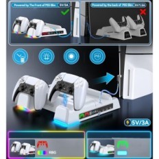 Station d'accueil OIVO pour PS5 / PS5 SLIM, RVB, 3 modes de refroidissement