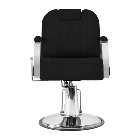 Fauteuil de barbier Gabbiano Rufo noir — vue de face